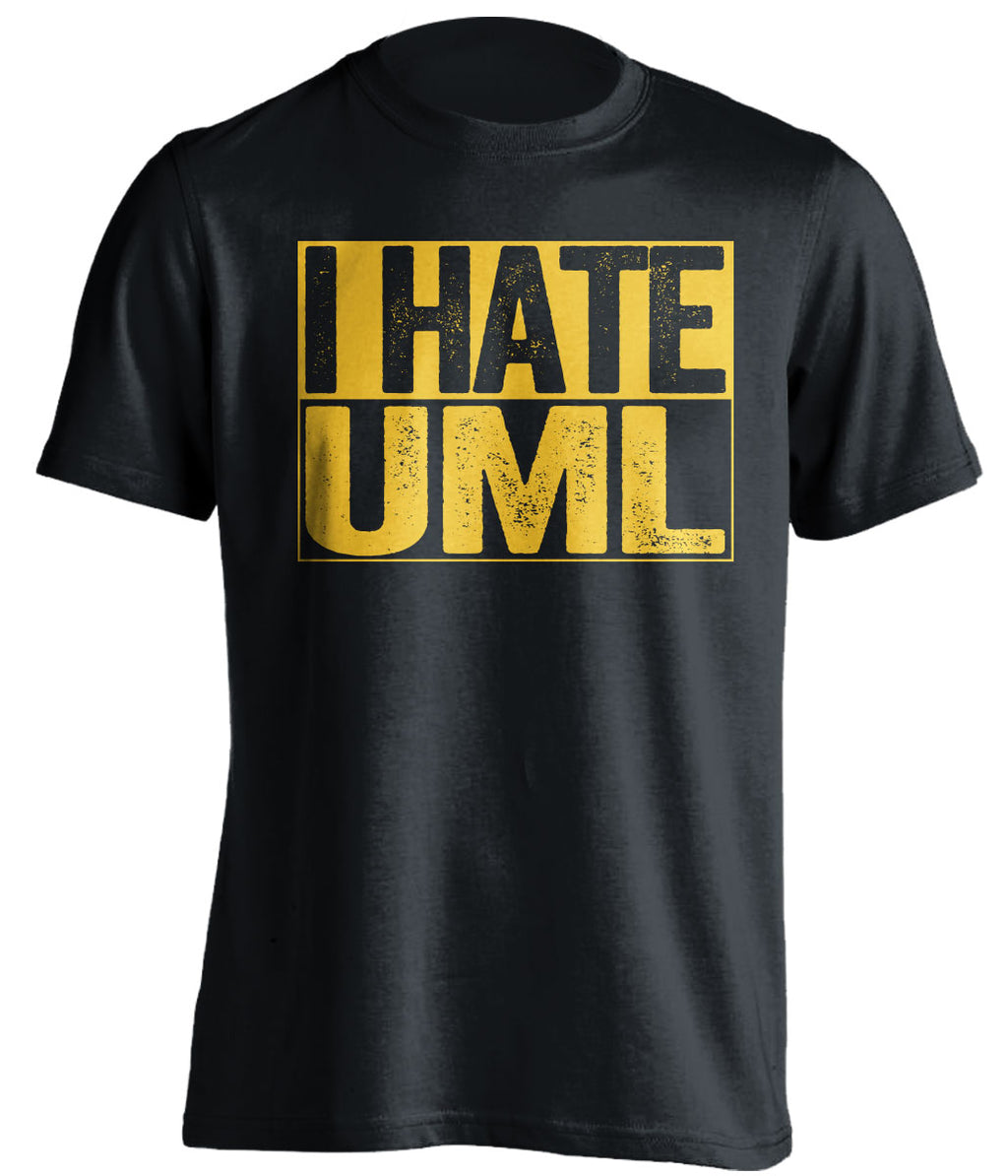 i hate uml lowell merrimack warriors black shirt