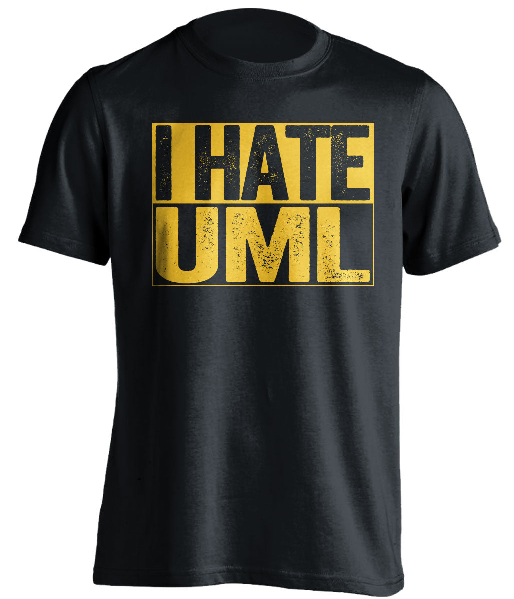 i hate uml lowell merrimack warriors black shirt