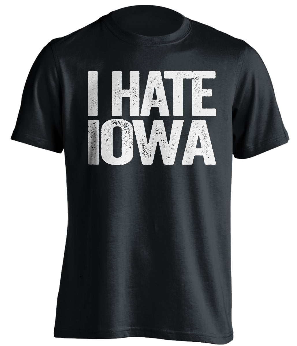 i hate iowa black tshirt for penn state fans