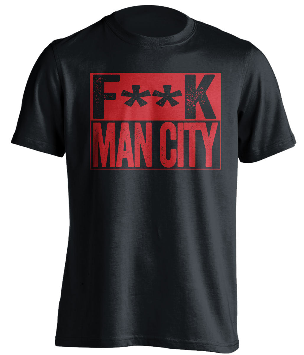 F**K MAN CITY Manchester United FC black TShirt