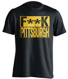 Fuck Pittsburgh - Pittsburgh Haters Shirt - Navy and Gold - Box Design - Beef Shirts