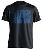 The Bluebirds Are Why I Drink Cardiff City FC black TShirt