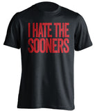i hate the sooners black tshirt nebraska fans