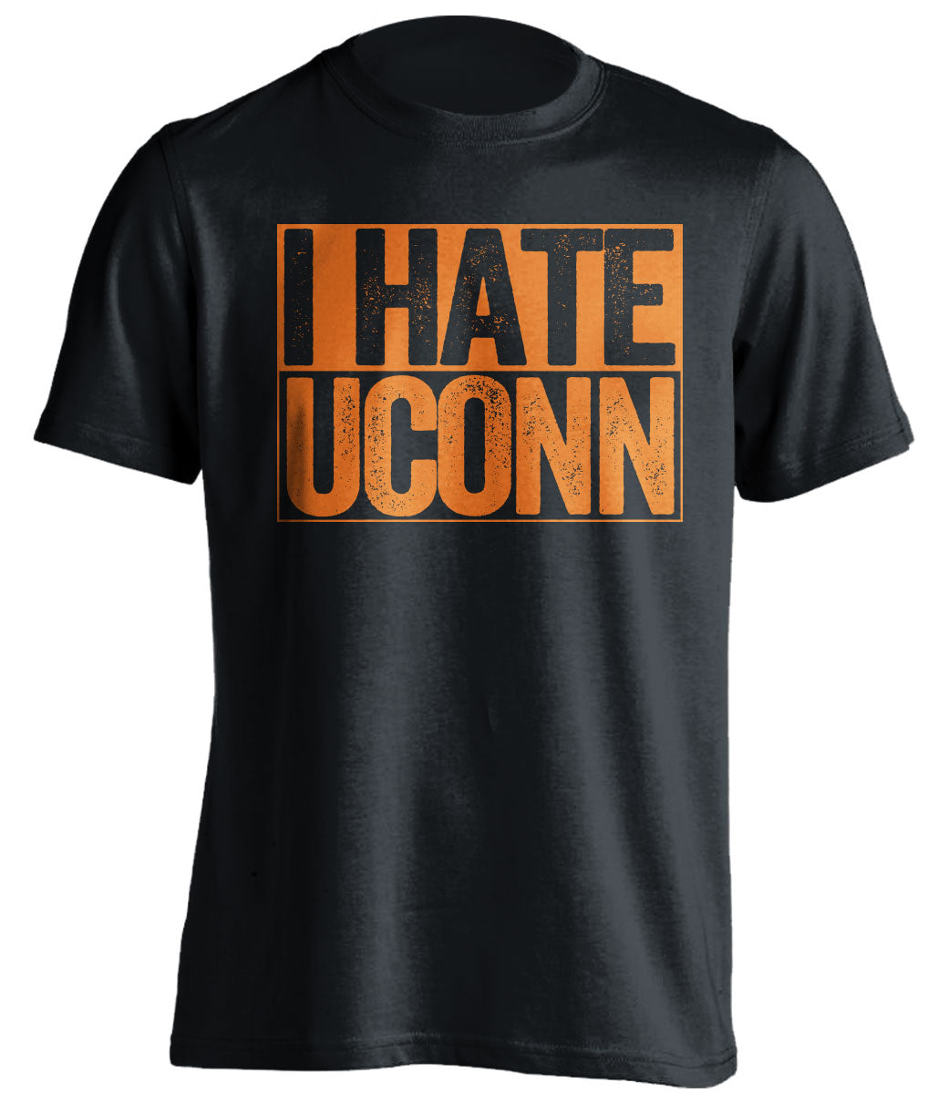 i hate uconn syracuse orange fan black tshirt