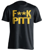 fuck pitt panthers wvu mountaineer fans black shirt censored