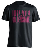 cleveland cavaliers black shirt i hate golden state gold text