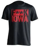 fuck iowa censored black shirt for nebraska fans