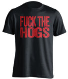 fuck the hogs uncensored black tshirt for ASU a-state fans