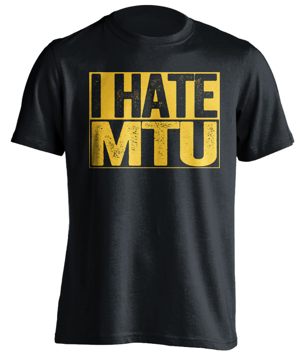 i hate michigan black shirt nmu wildcats fan