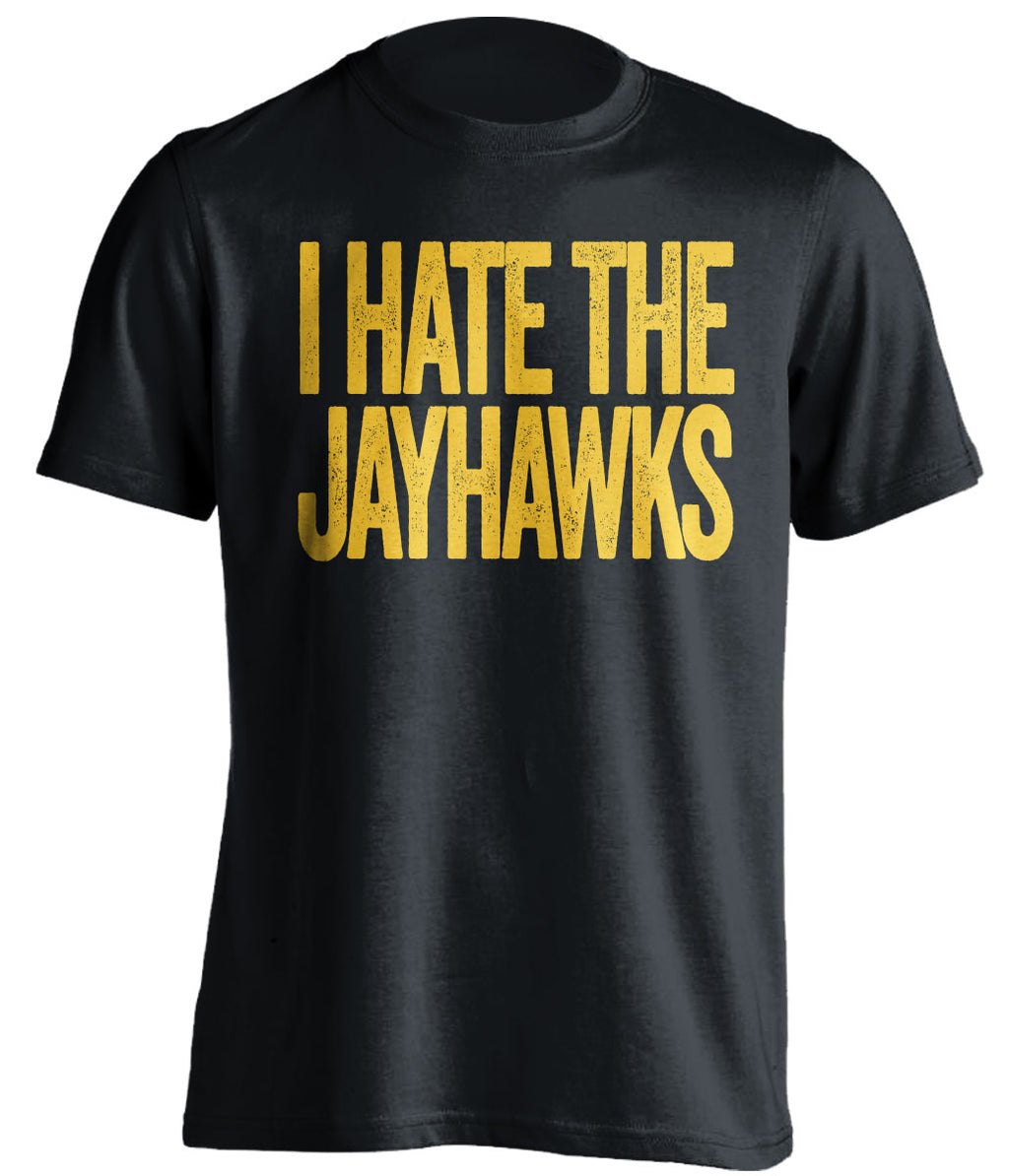 i hate the jayhawks mizzou tigers fan black shirt