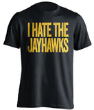 i hate the jayhawks mizzou tigers fan black shirt
