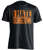 i hate georgetown syracuse orange fan black tshirt