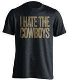i hate the cowboys new orleans saints fan black shirt