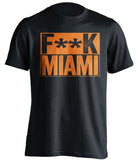 Fuck Miami - Miami Haters Shirt - Blue and Orange - Box Design - Beef Shirts