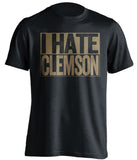 i hate clemson black and old gold tshirt