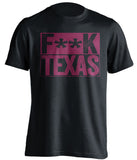 fuck texas black and cardinal red tshirt censored