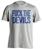 fuck the devils NYR new york rangers fan uncensored grey tshirt