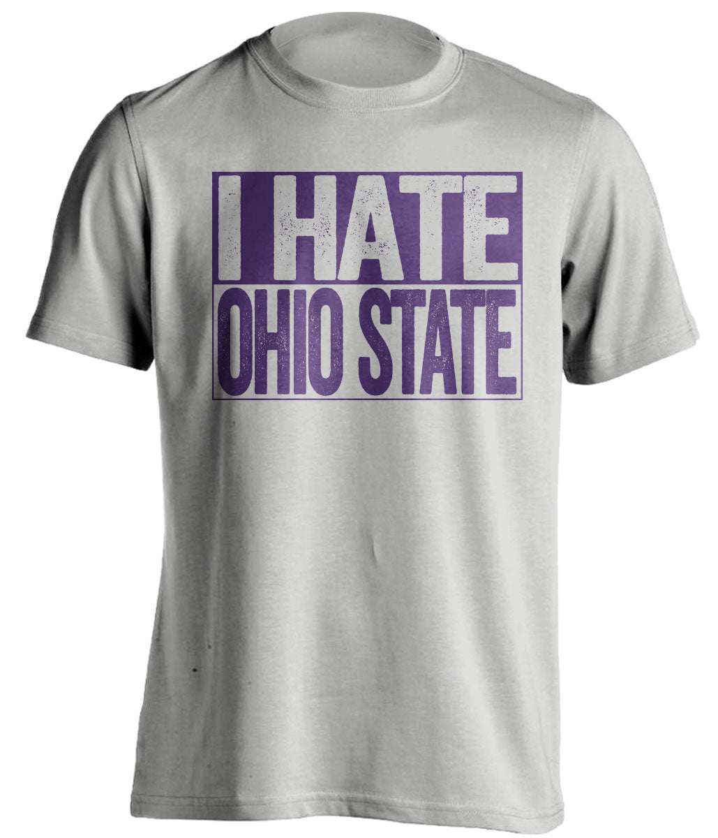 i hate ohio state grey shirt northwestern fan