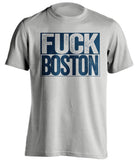 Fuck Boston - Boston Haters Shirt - Navy and White - Box Design - Beef Shirts