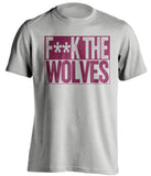 fuck the wolves grey and red tshirt censored