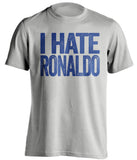 i hate ronaldo grey tshirt for leeds united lufc fans