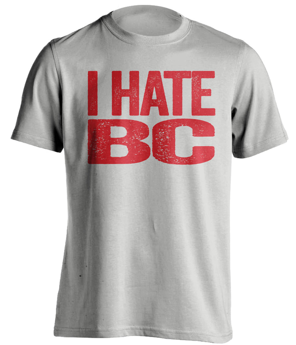 i hate bc boston university fan grey shirt