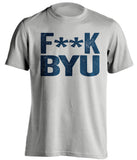 fuck byu censored grey tshirt for usu aggies fans