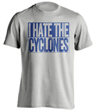 i hate the cyclones kansas jayhawks fan grey shirt