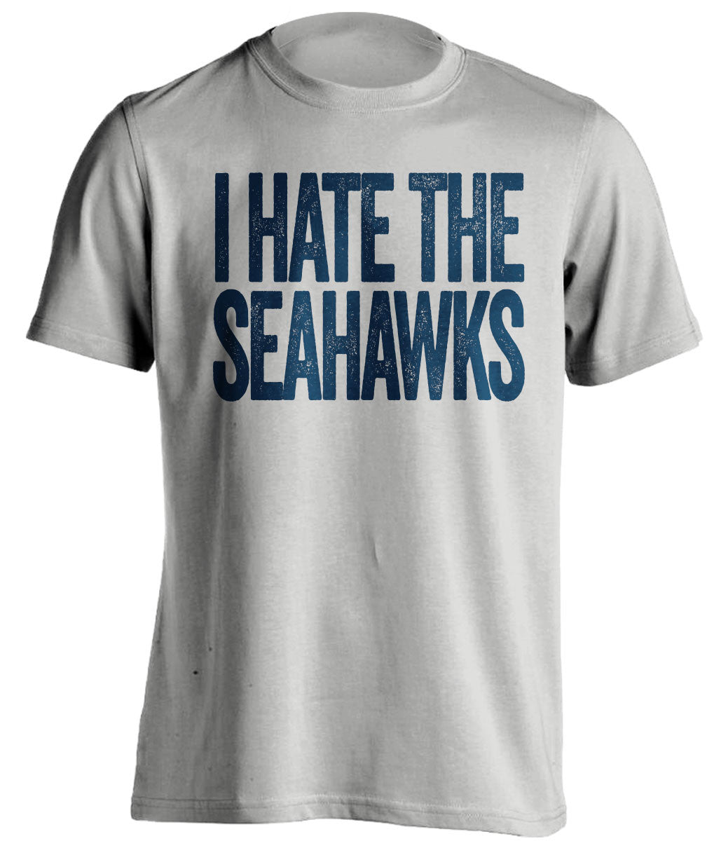 I Hate The Seahawks - New England Patriots Fan T-Shirt - Text Design - Beef Shirts