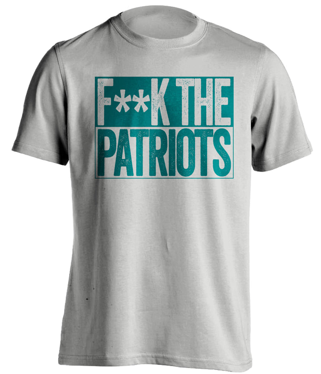 FUCK THE PATRIOTS - Patriots Haters Shirt - Teal and Old Gold Version - Box Design - Beef Shirts