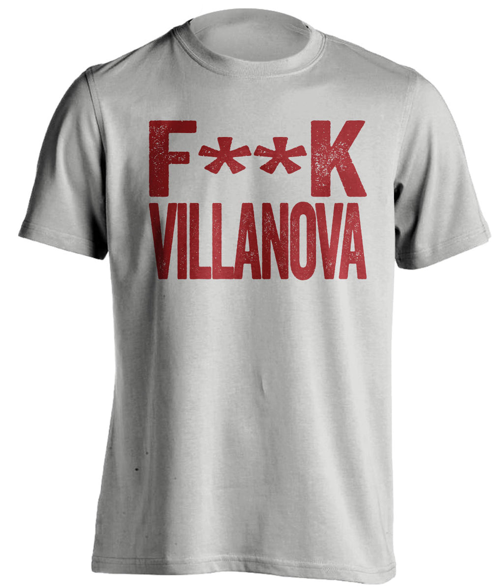 fuck villanova censored grey tshirt for temple owls fans