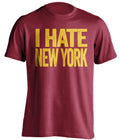 i hate new york washington redskins commanders red tshirt