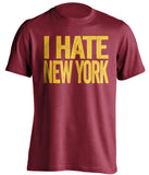 i hate new york washington redskins commanders red tshirt