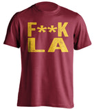fuck la lakers cleveland cavaliers red tshirt censored