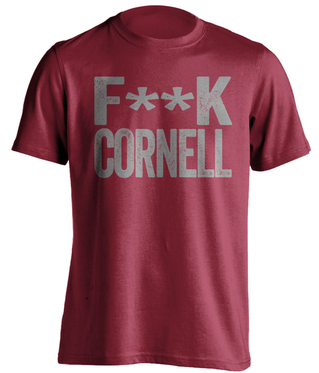 fuck cornell censored red tshirt harvard crimson fans