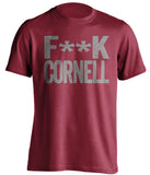 fuck cornell censored red tshirt harvard crimson fans