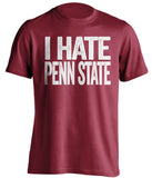 i hate penn state red tshirt for temple owls fans