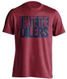 i hate the oilers red and navy tshirt
