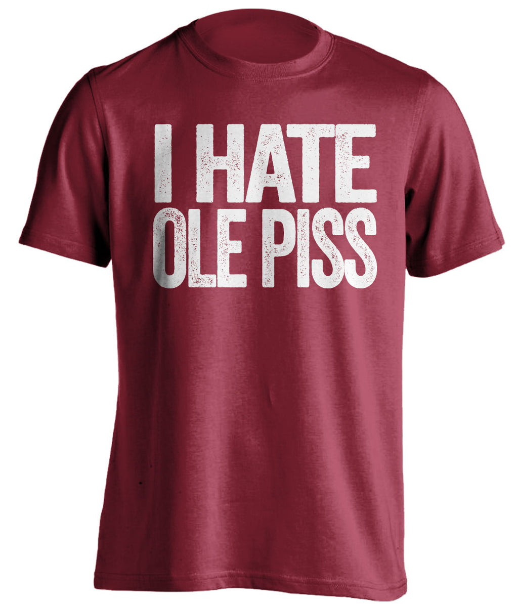 i hate ole piss miss rebels alabama crimson tide red tshirt