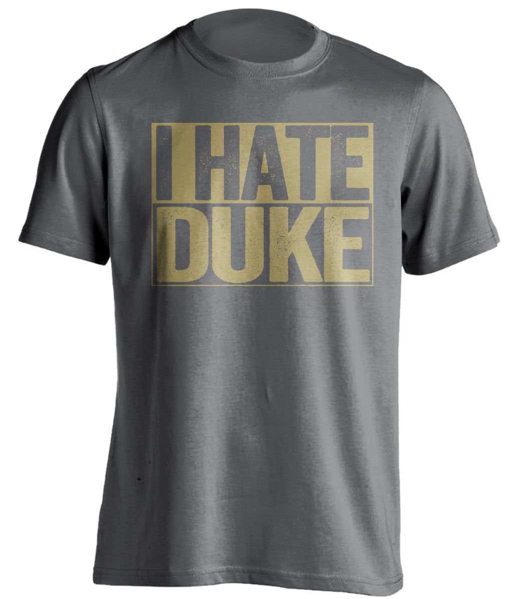 i hate duke grey and old gold tshirt