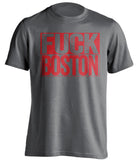 Fuck Boston - Boston Haters Shirt - Navy and Red - Box Design - Beef Shirts