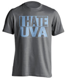 i hate uva grey and carolina blue tshirt