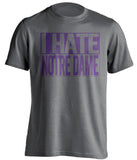 i hate notre dame grey and purple tshirt