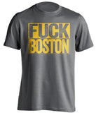 Fuck Boston - Boston Haters Shirt - Navy and Gold - Box Design - Beef Shirts