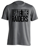 i hate the raiders oakland fan grey tshirt