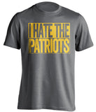 i hate the patriots grey and gold tshirt la rams fan