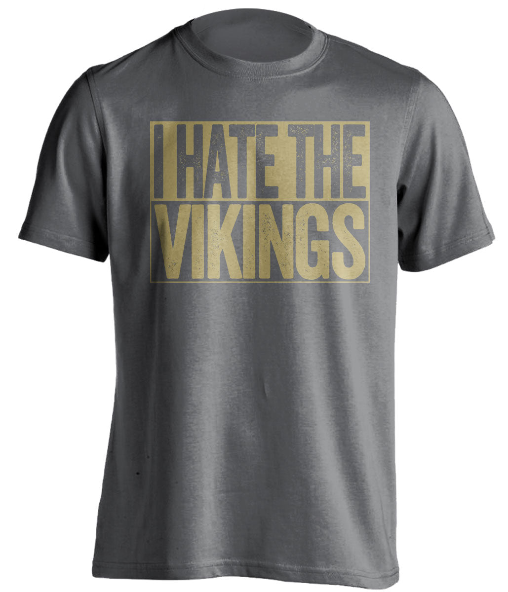 i hate the vikings saints fan grey shirt