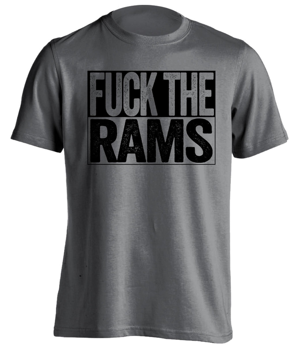 fuck the rams grey shirt Las Vegas Raiders Fan uncensored