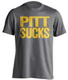 pitt sucks grey shirt wvu mountaineers fan