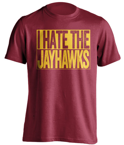 i hate the jayhawks red shirt for iowa st cyclones fans